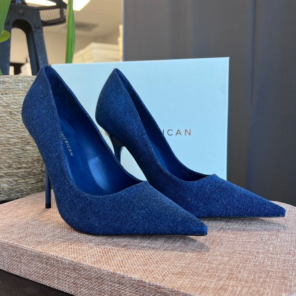 Good American CLASSIC DENIM Blue HEEL SIZE 7.5